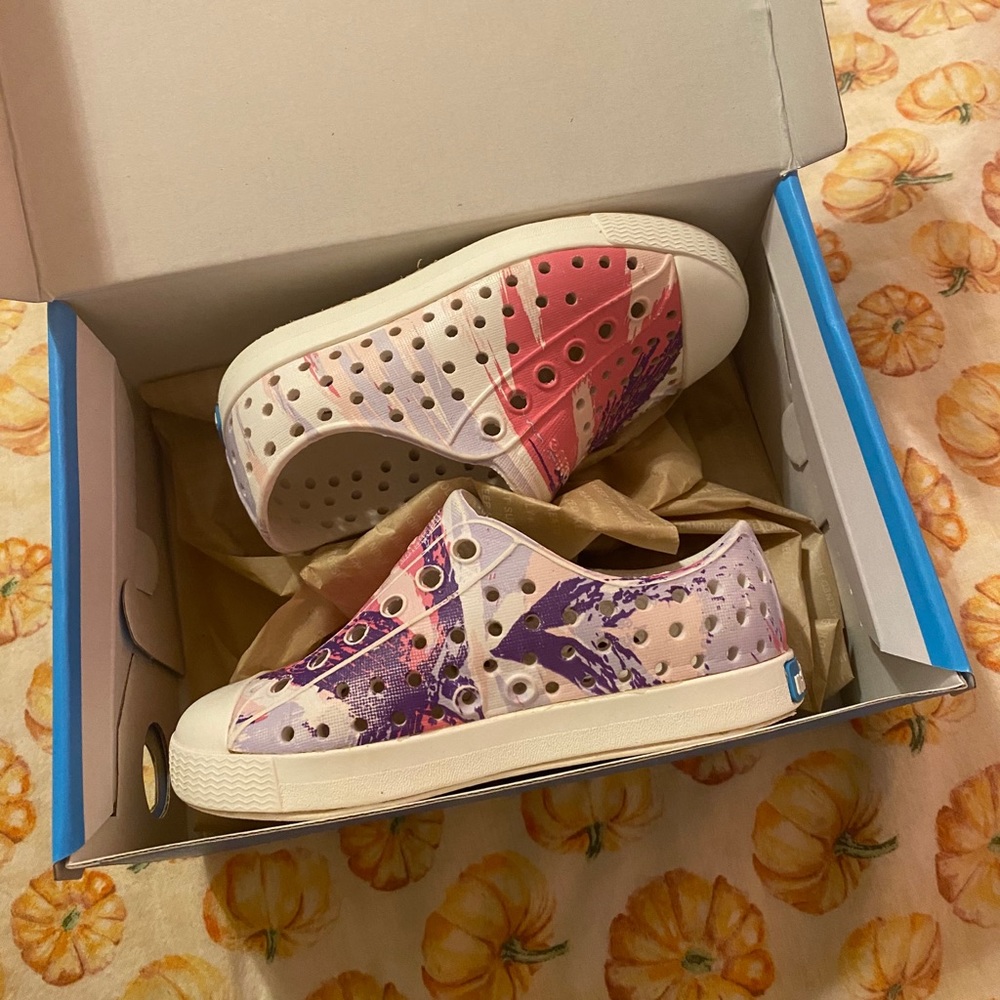 Native Shoes Pink, Purple White slip-ons toddler